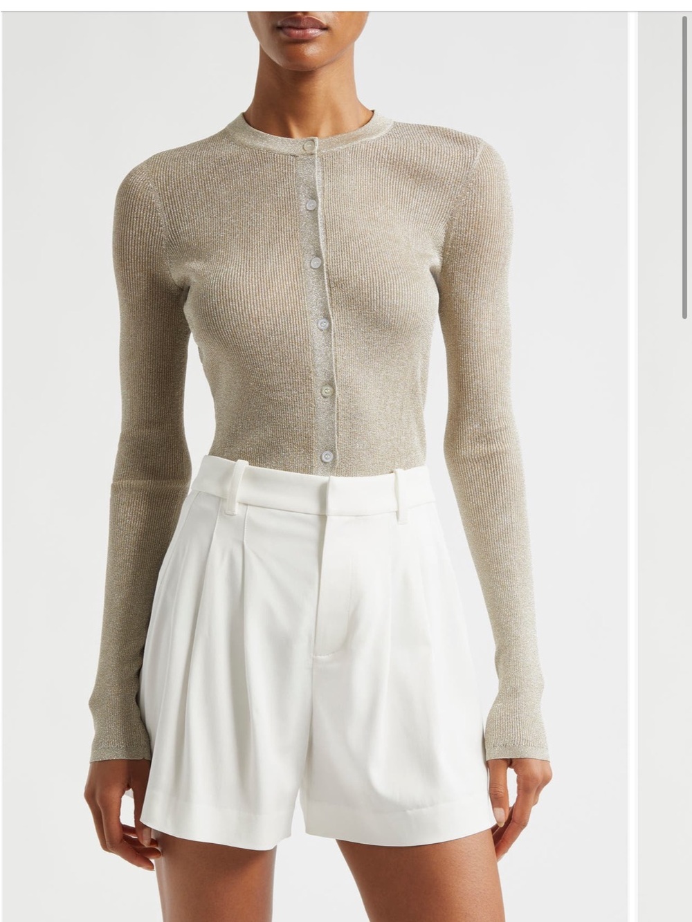 NWOT A.L.C. Fisher Rib Metallic Cardigan